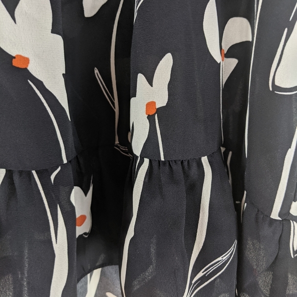 fun2fun Floral Peplum Blouse Sheer Tank size Small - Picture 4 of 7